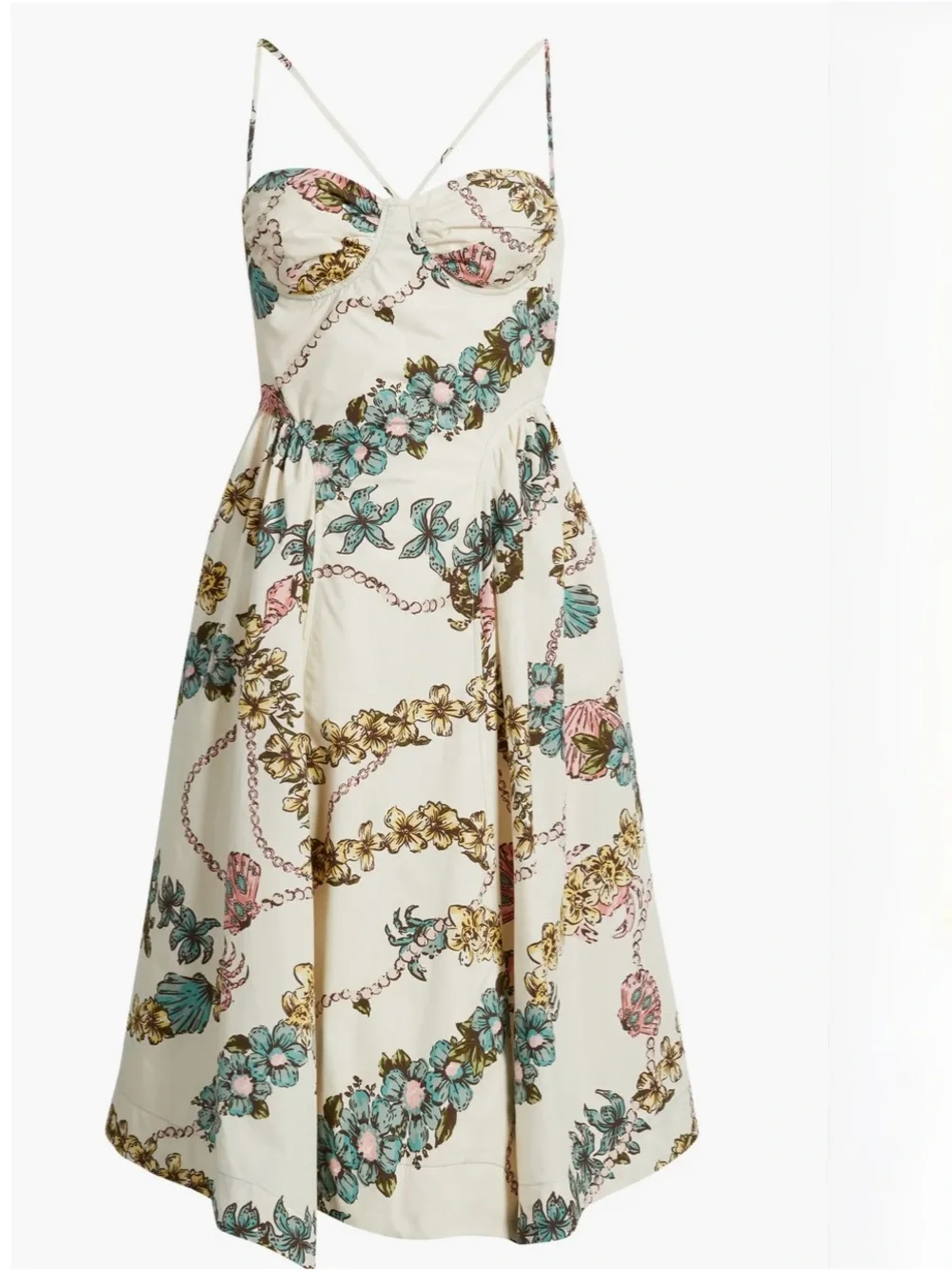 FREE PEOPLE Cherish Printed Midi Dress, Ivory Combo | Free People Cream Floral 4